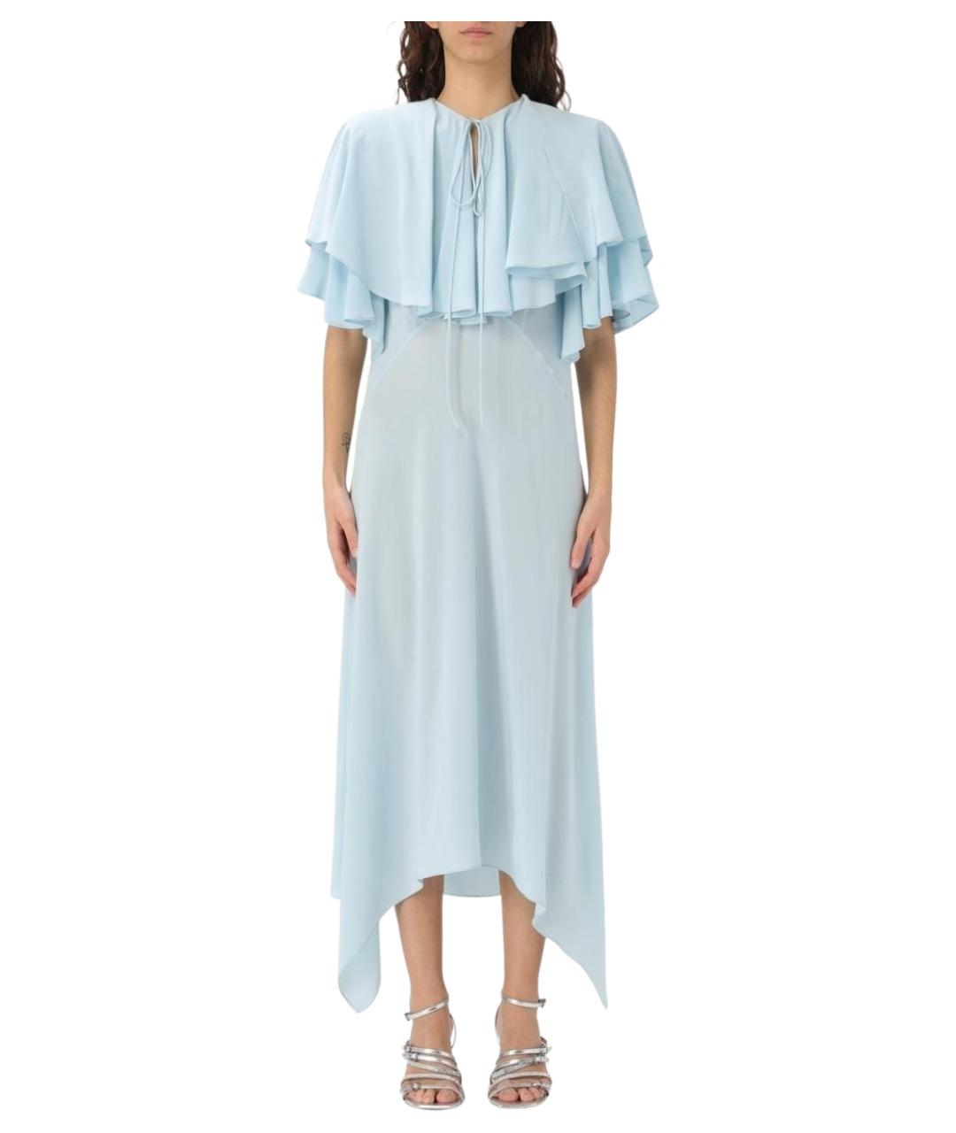 STELLA MCCARTNEY Голубое шелковое коктейльное платье, фото 1