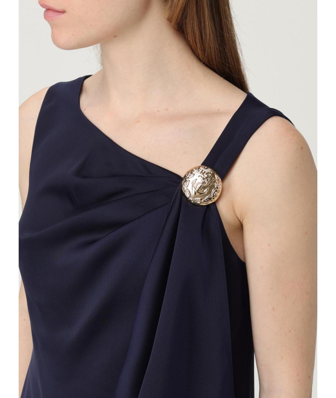 RALPH LAUREN Синее полиэстеровое повседневное платье, фото 3