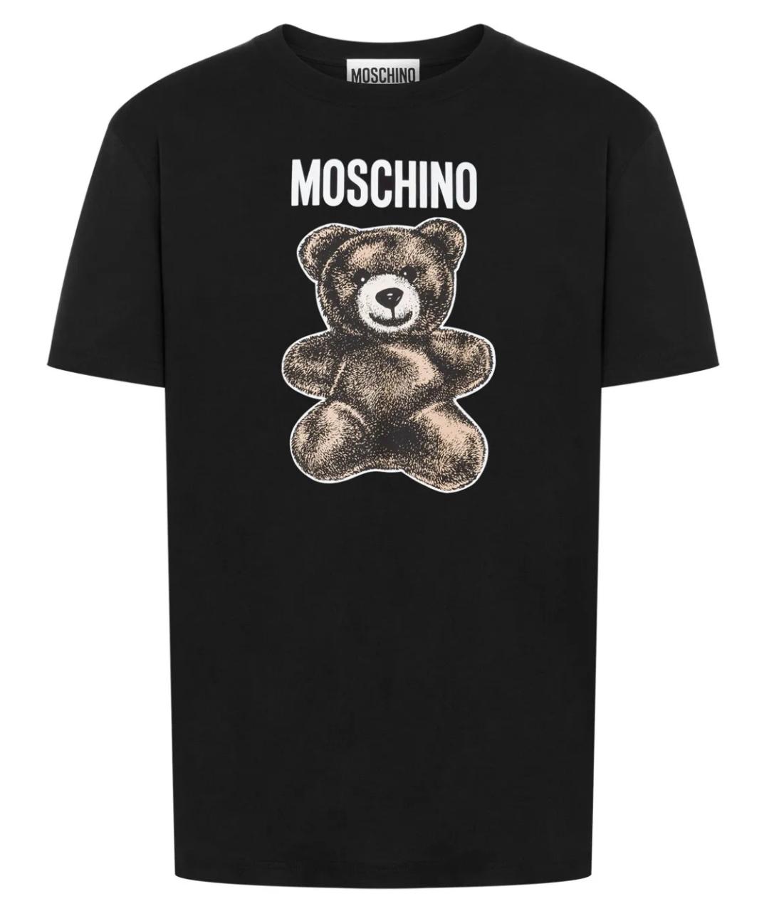MOSCHINO Черная хлопковая футболка, фото 1