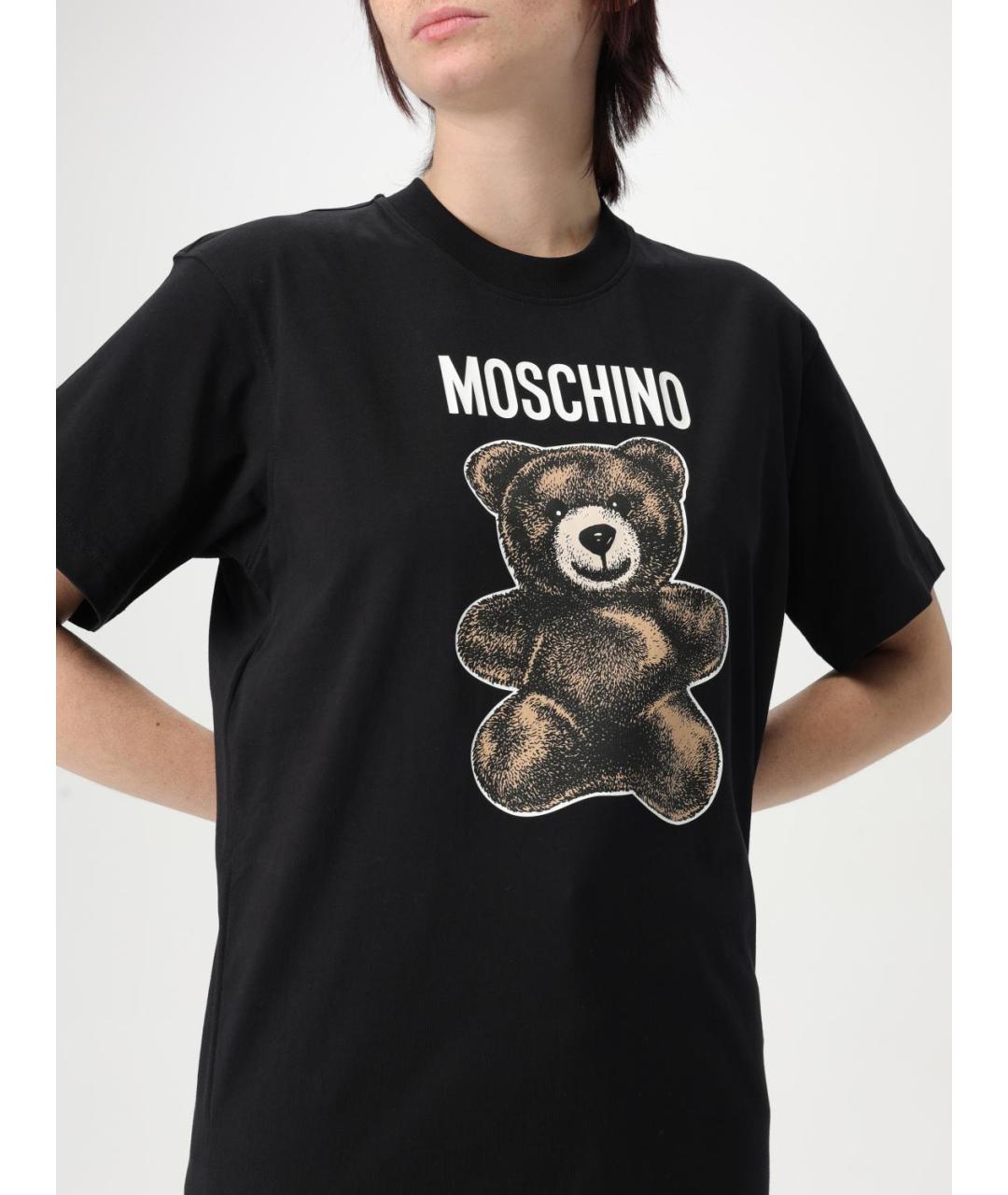 MOSCHINO Черная хлопковая футболка, фото 5