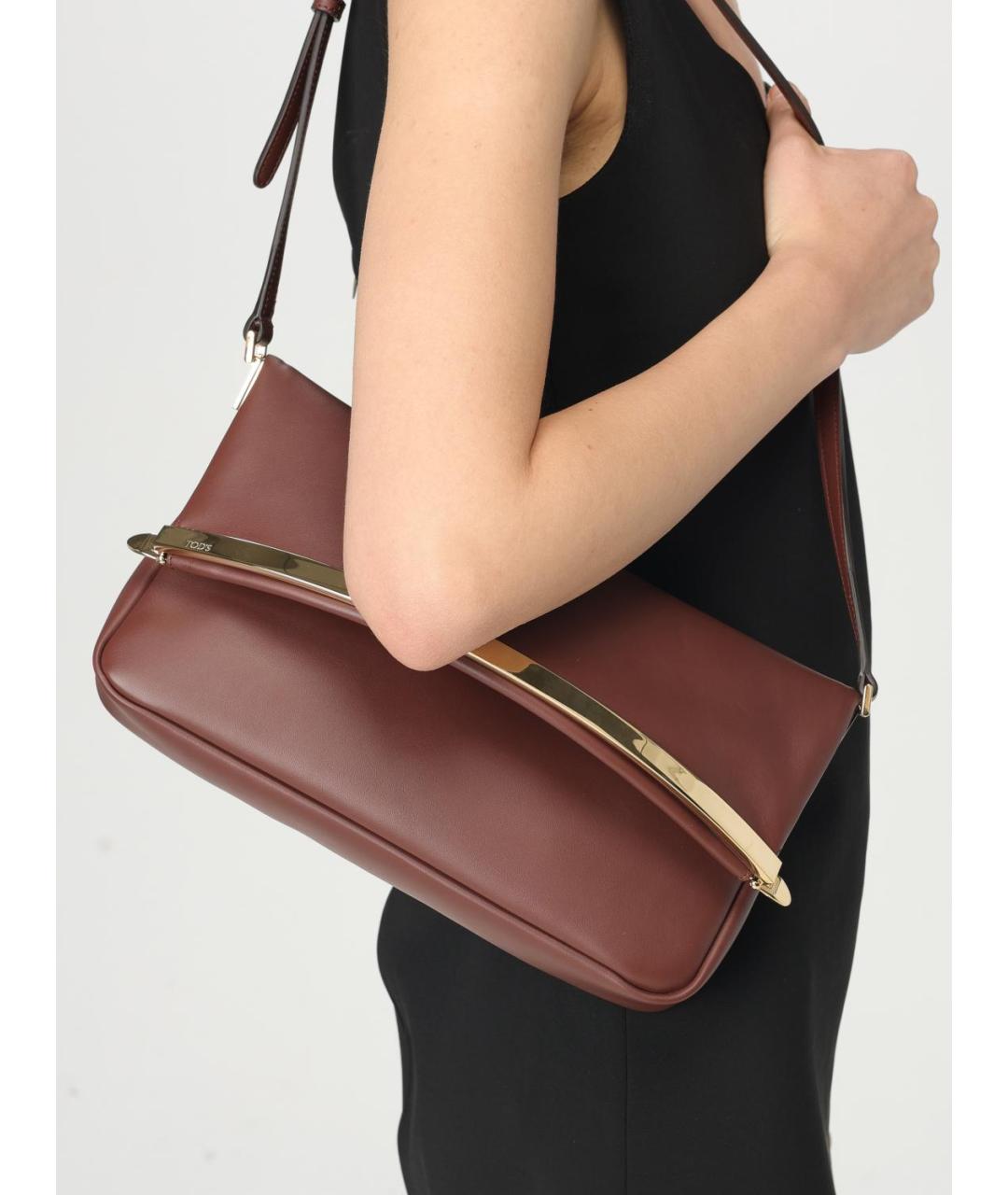 TOD'S Коричневая кожаная сумка через плечо, фото 2