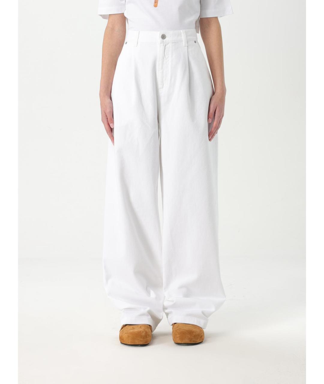 MOSCHINO Белые хлопковые прямые джинсы, фото 6