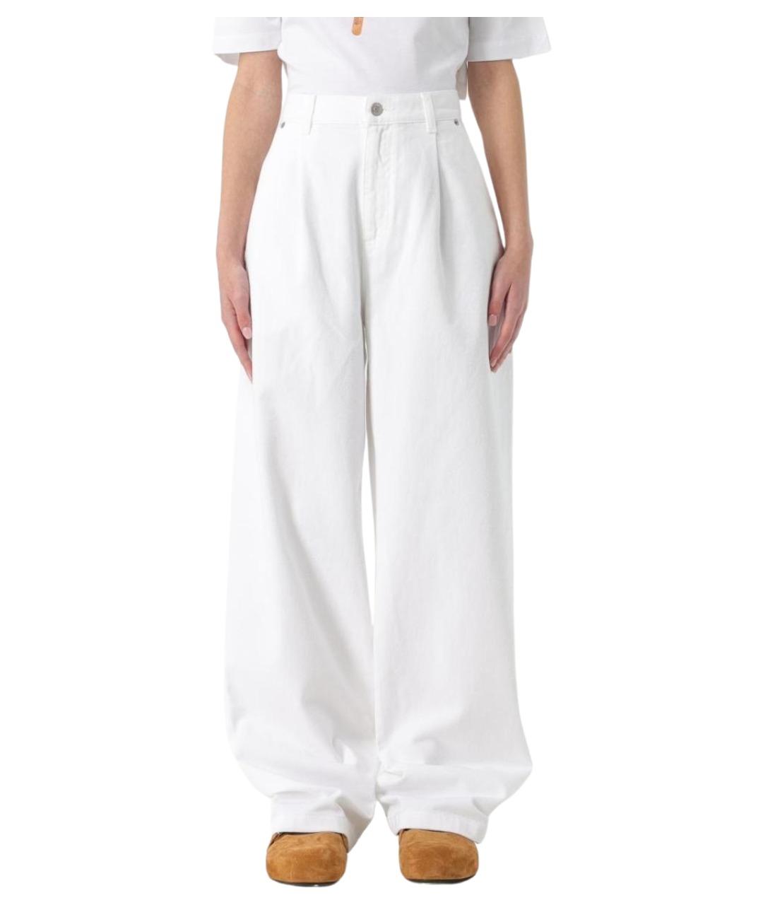 MOSCHINO Белые хлопковые прямые джинсы, фото 1