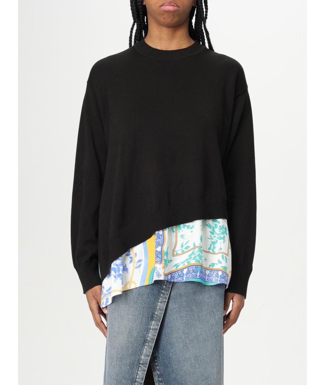 MOSCHINO JEANS Черный хлопковый джемпер / свитер, фото 4