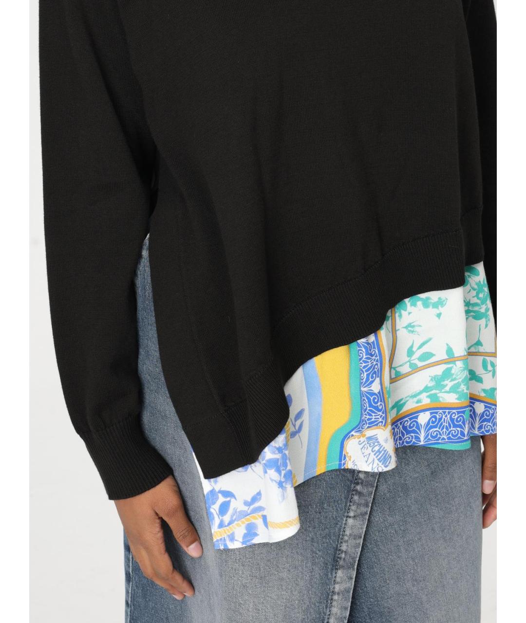 MOSCHINO JEANS Черный хлопковый джемпер / свитер, фото 3