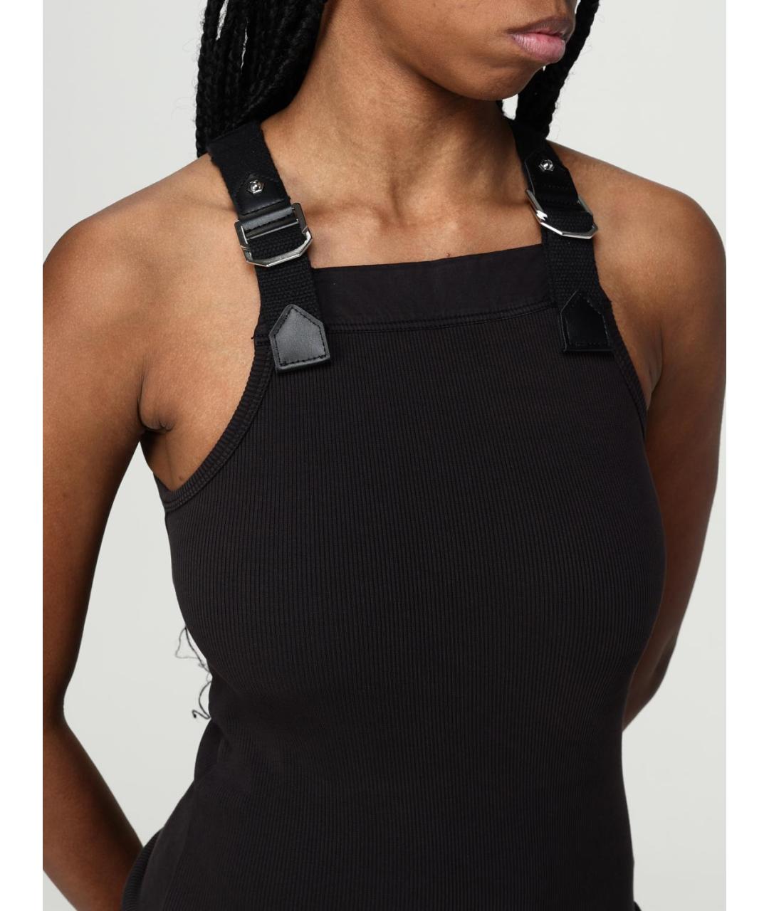 PINKO Черное хлопковое повседневное платье, фото 4