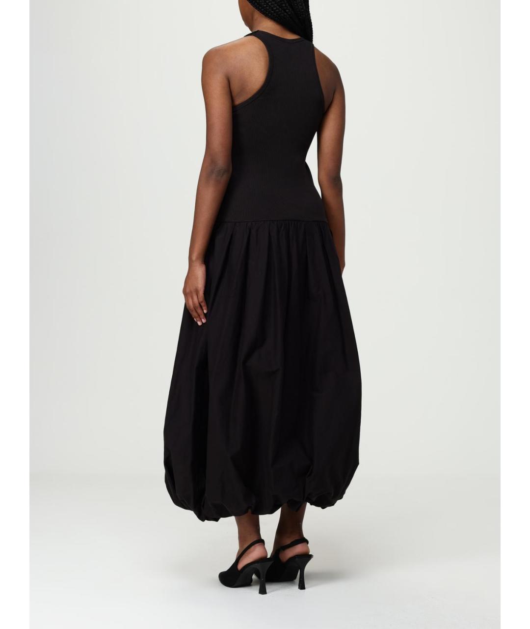 PINKO Черное хлопковое повседневное платье, фото 3