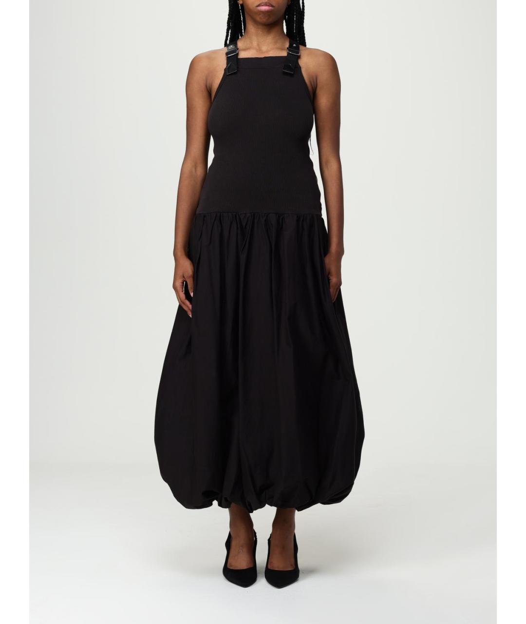 PINKO Черное хлопковое повседневное платье, фото 2