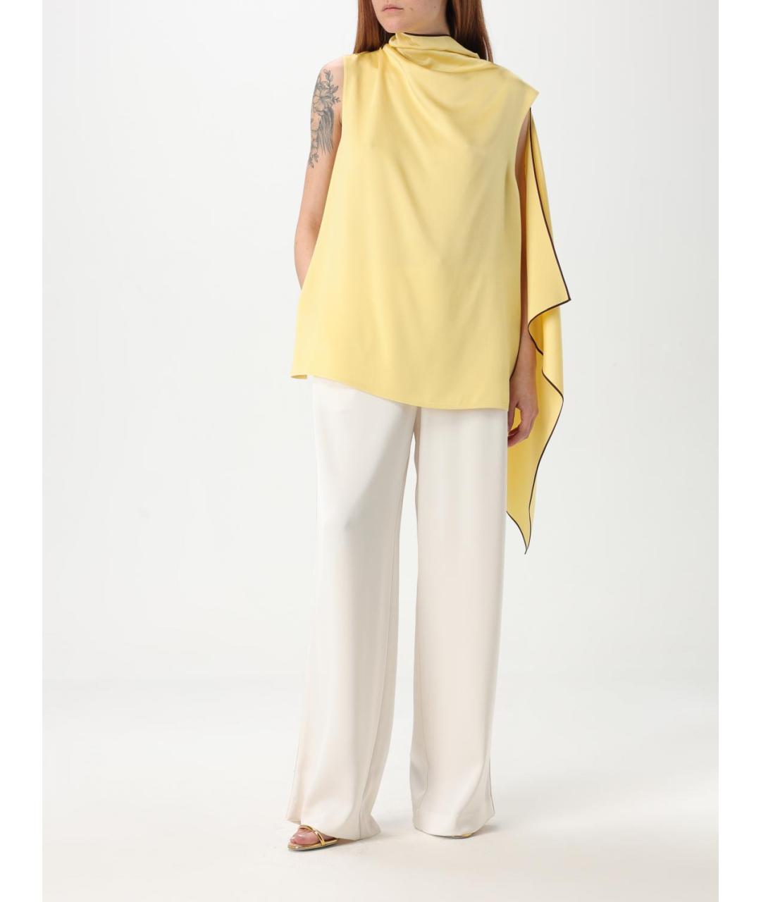 STELLA MCCARTNEY Желтая ацетатная блузы, фото 2