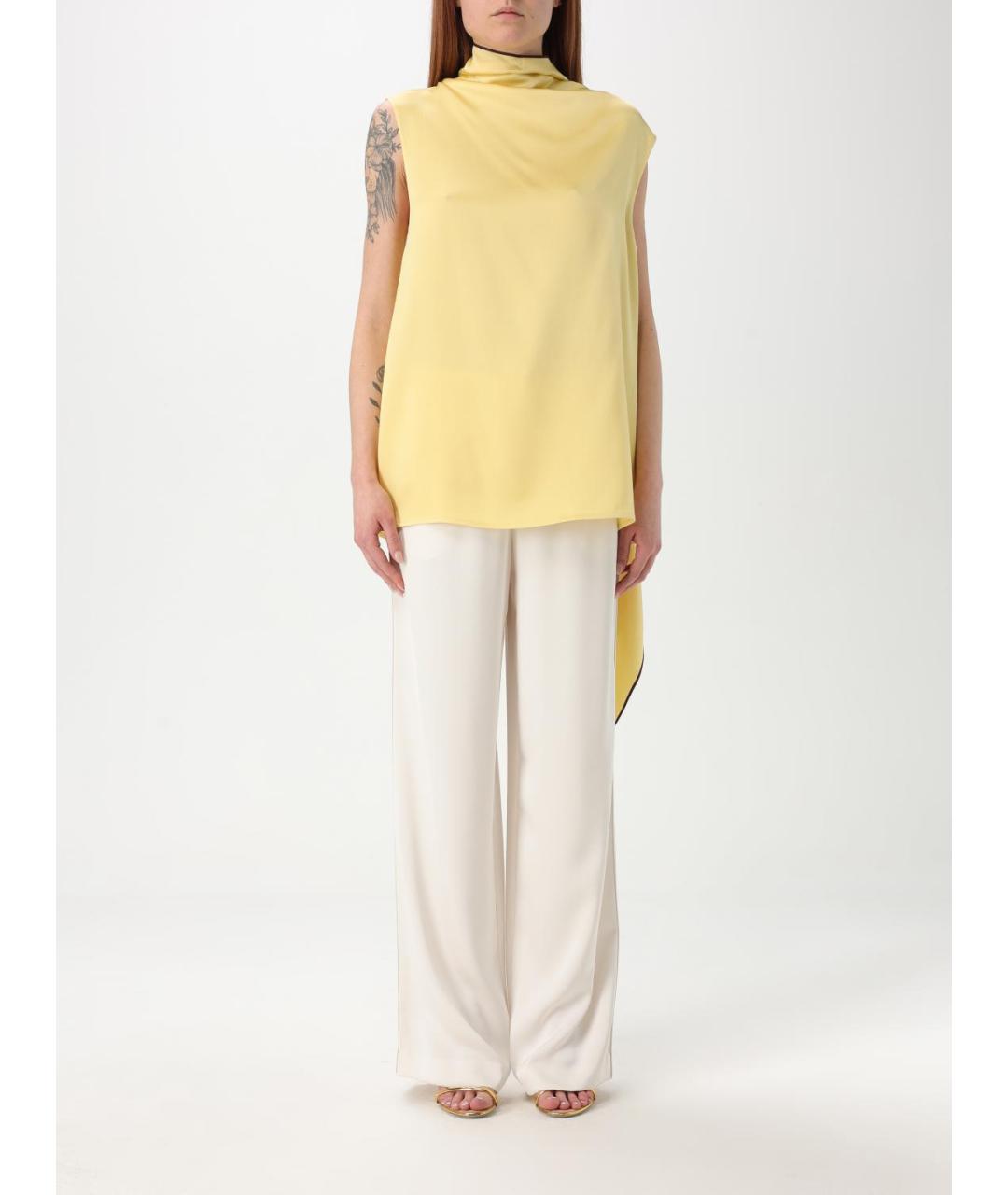STELLA MCCARTNEY Желтая ацетатная блузы, фото 6