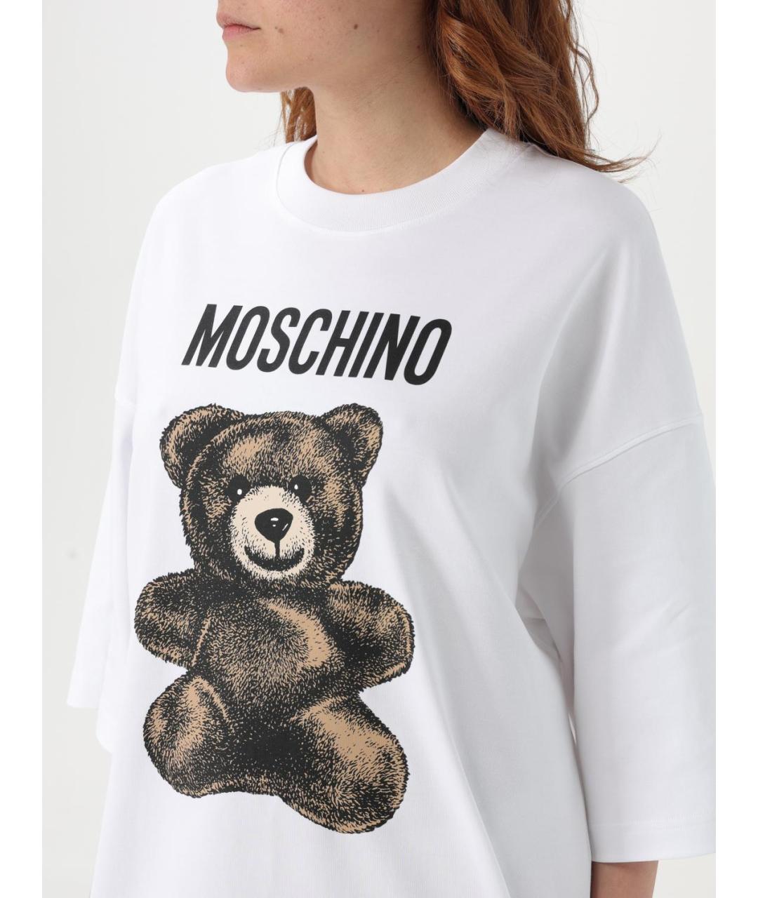 MOSCHINO Белое хлопковое повседневное платье, фото 5