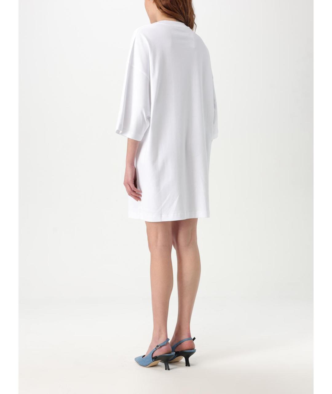 MOSCHINO Белое хлопковое повседневное платье, фото 3