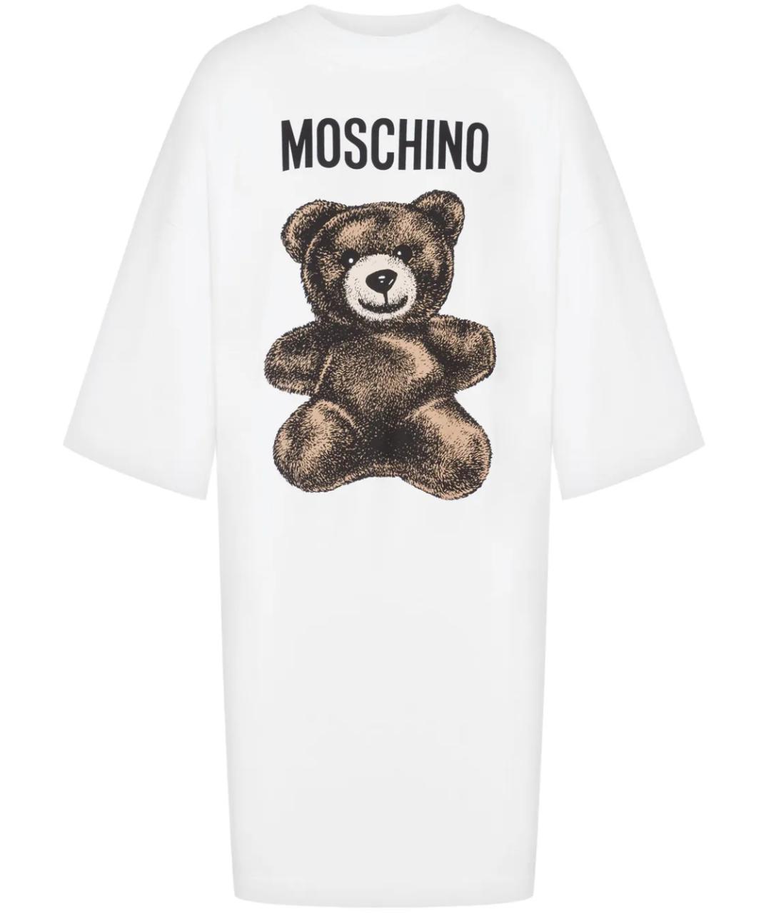 MOSCHINO Белое хлопковое повседневное платье, фото 1