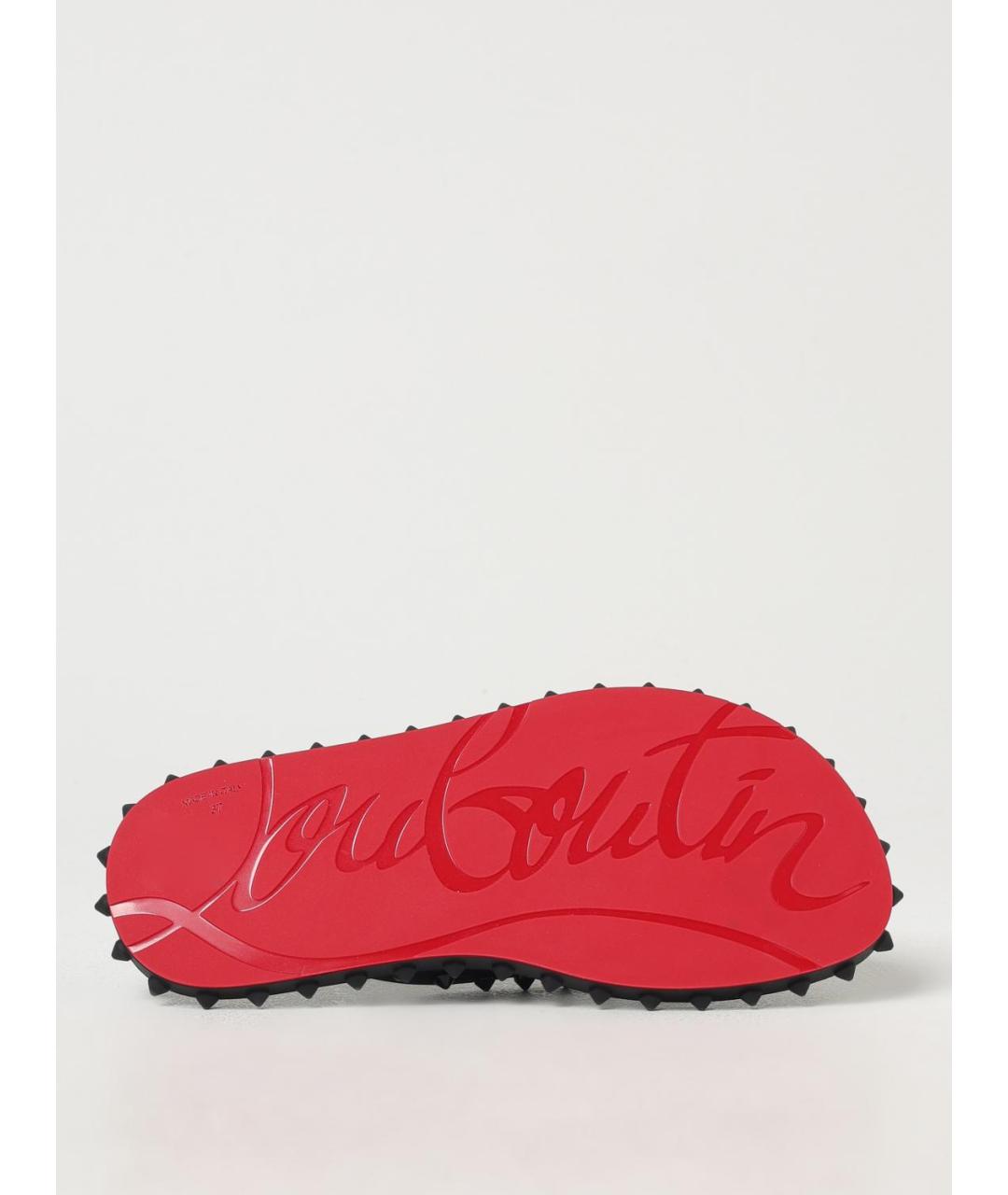 CHRISTIAN LOUBOUTIN Черные резиновые шлепанцы, фото 5