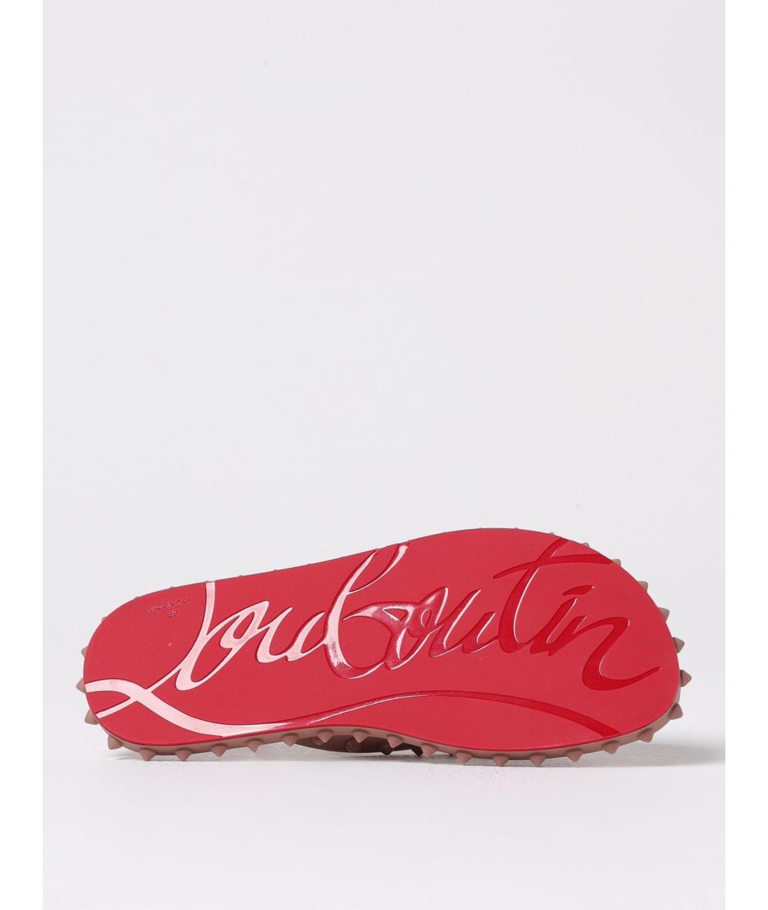 CHRISTIAN LOUBOUTIN Розовые резиновые шлепанцы, фото 5