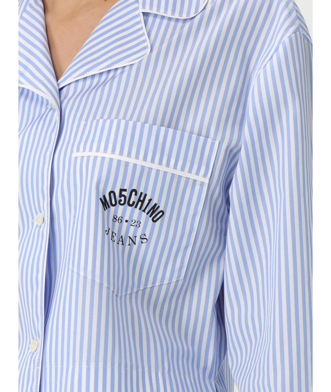 MOSCHINO JEANS Голубая хлопковая рубашка, фото 4