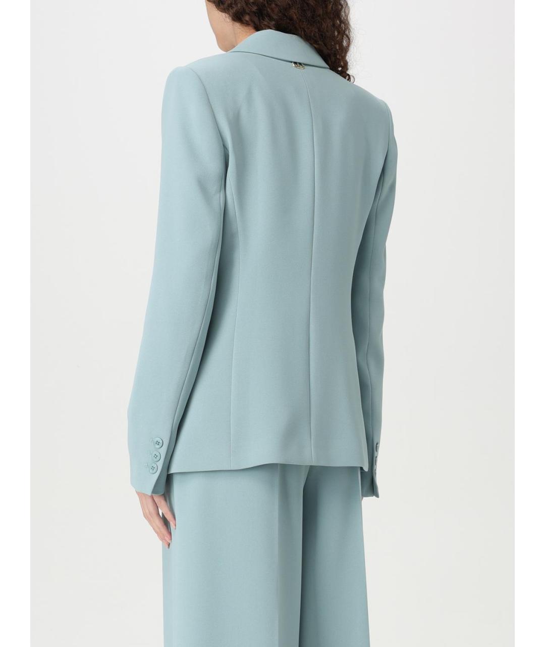 TWIN-SET Голубая полиэстеровая куртка, фото 4