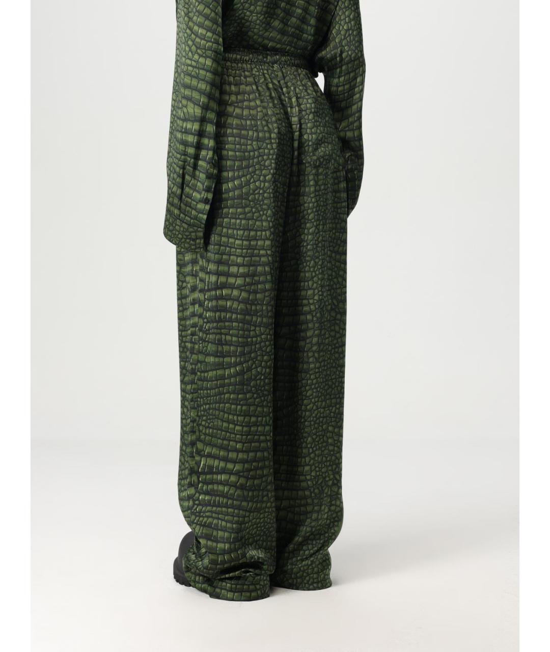 BALENCIAGA Зеленые шелковые брюки широкие, фото 3