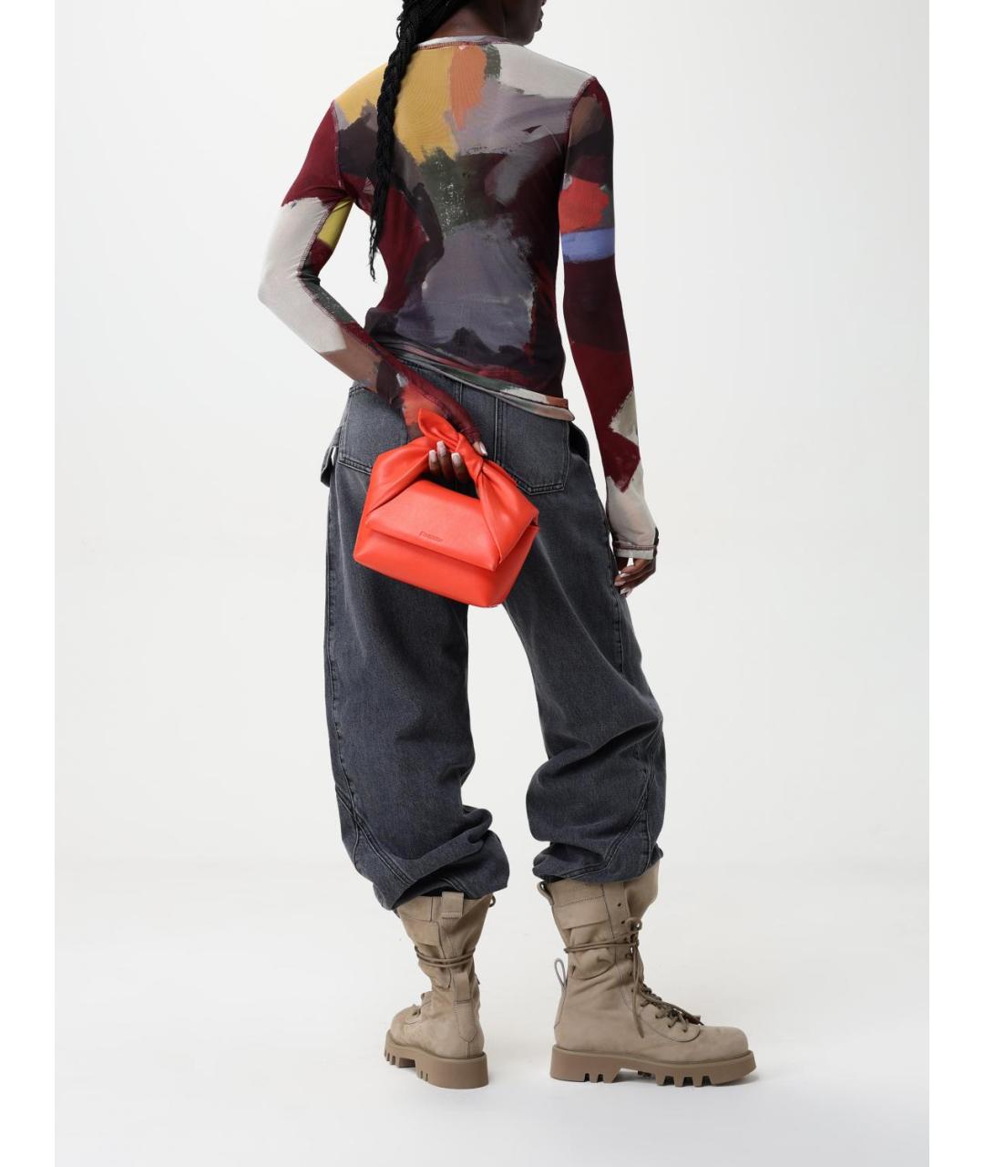 J.W.ANDERSON Коралловая кожаная сумка через плечо, фото 2