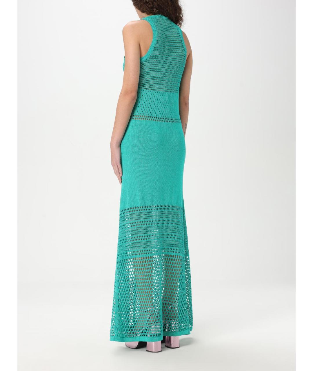 MOSCHINO JEANS Бирюзовое хлопковое платье, фото 2