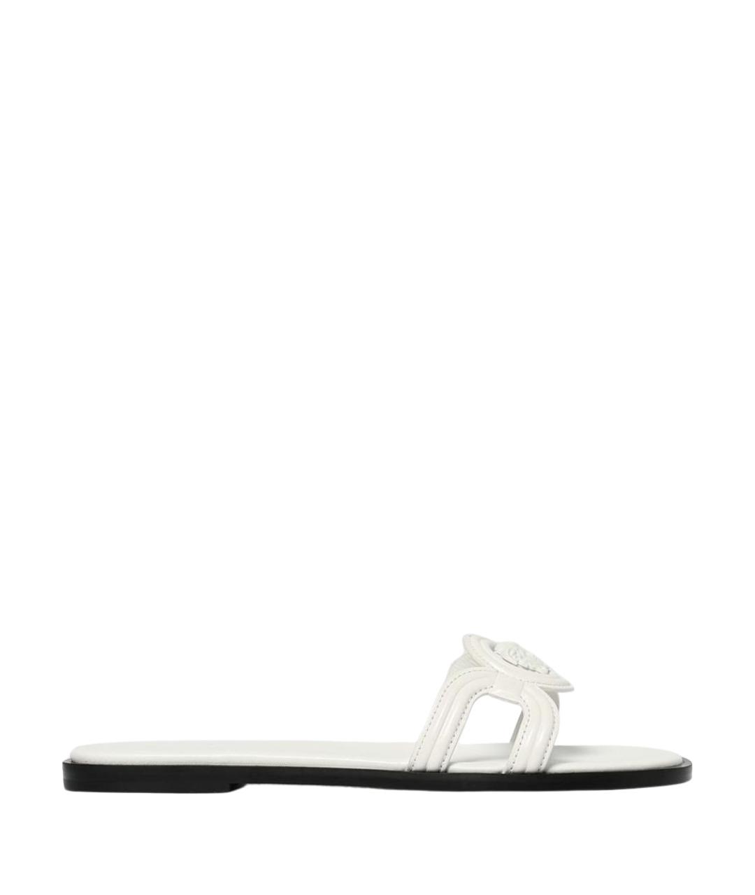VERSACE Белые кожаные шлепанцы, фото 1