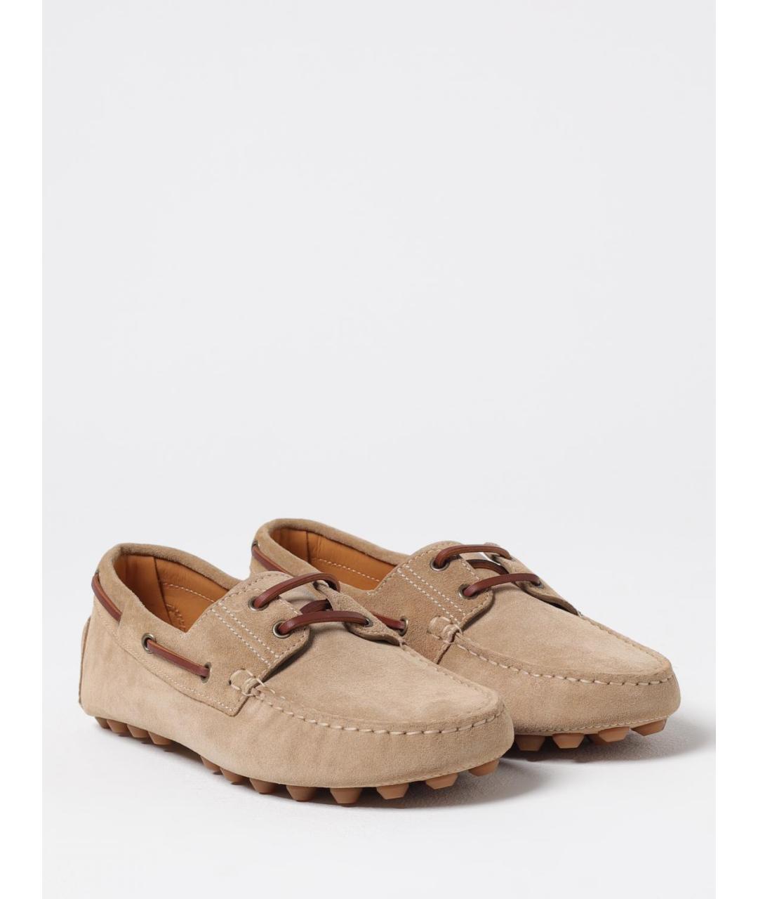 TOD'S Бежевые кожаные лоферы, фото 2