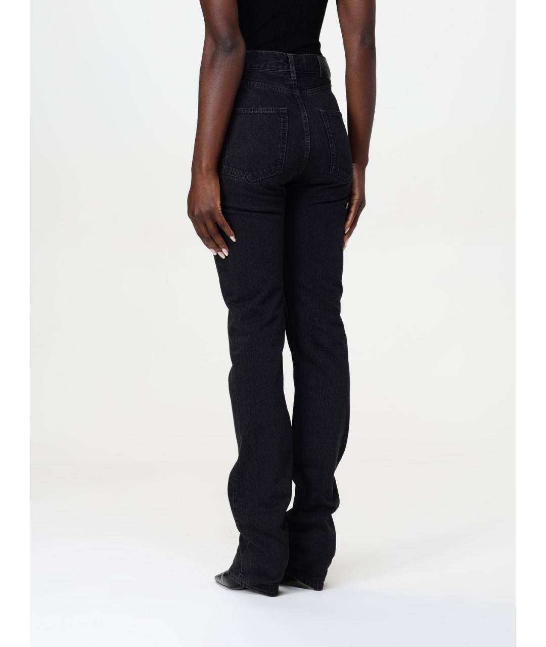 SAINT LAURENT Черные хлопковые прямые джинсы, фото 4