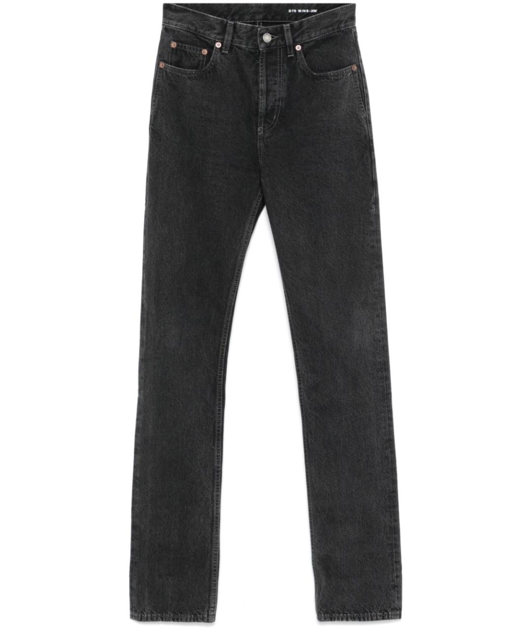 SAINT LAURENT Черные хлопковые прямые джинсы, фото 1