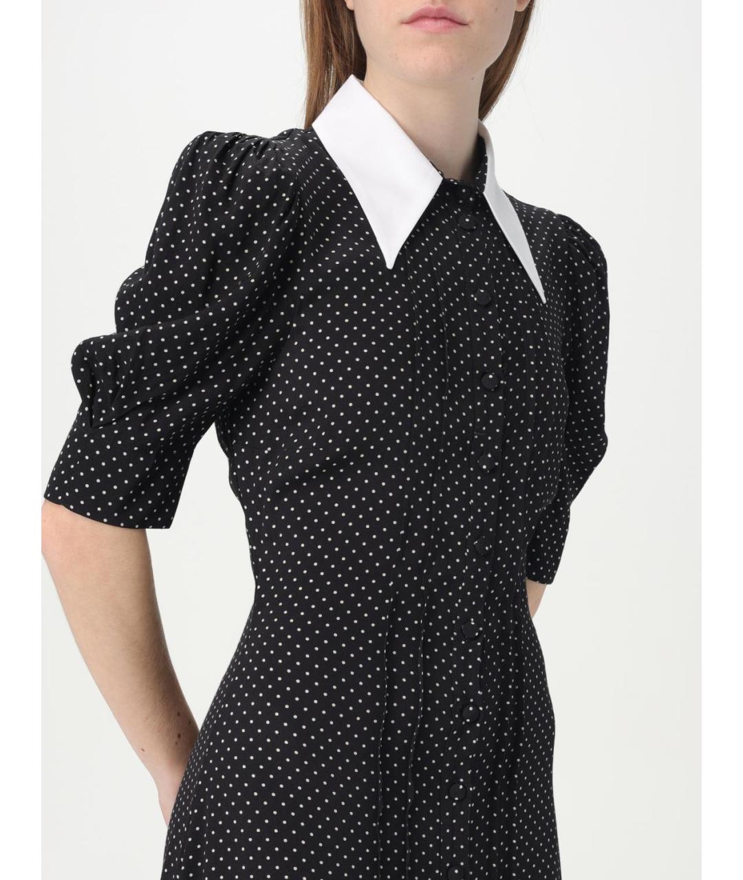 MAR DE MARGARITAS Черное вискозное повседневное платье, фото 3
