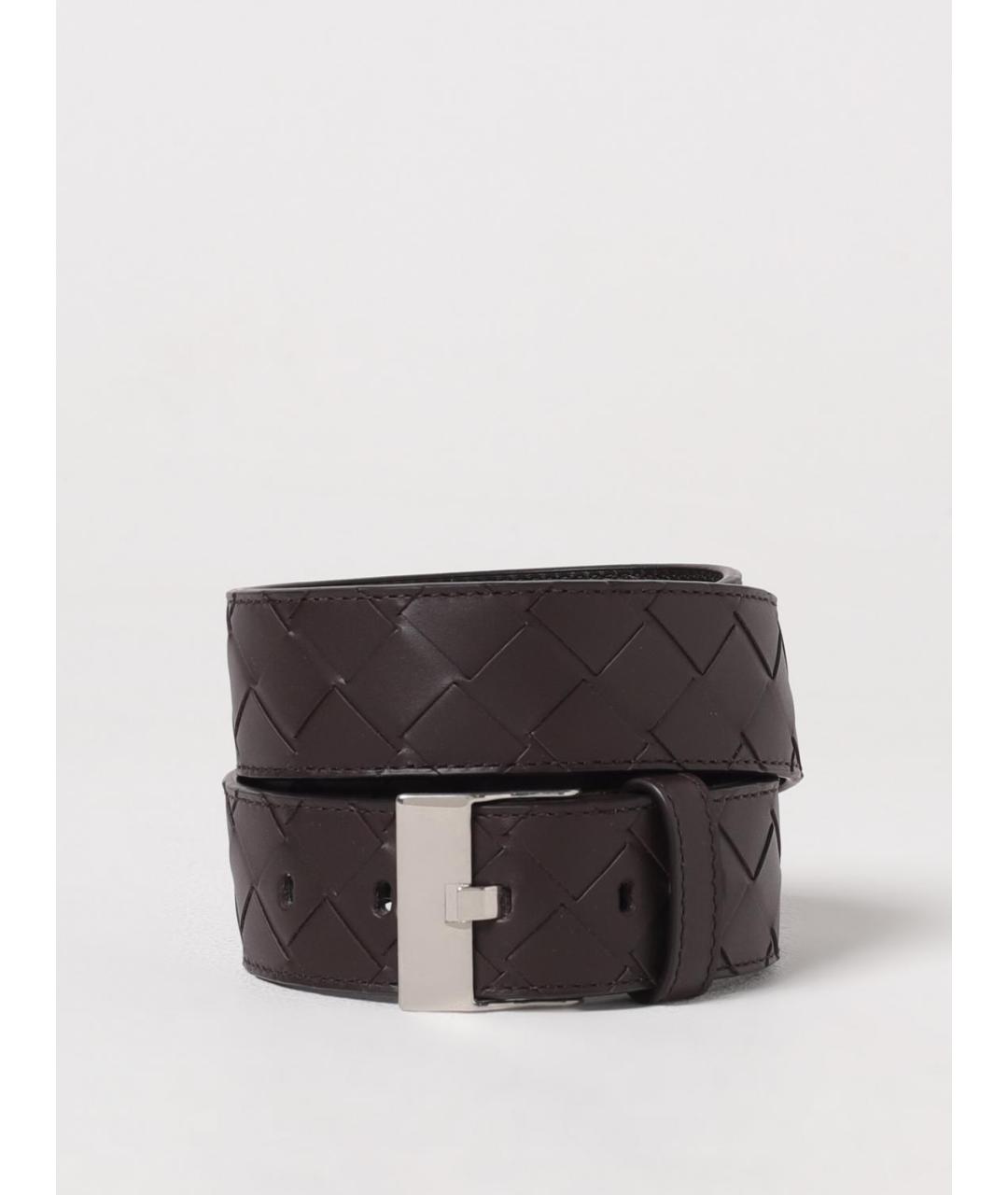 BOTTEGA VENETA Коричневый кожаный ремень, фото 3
