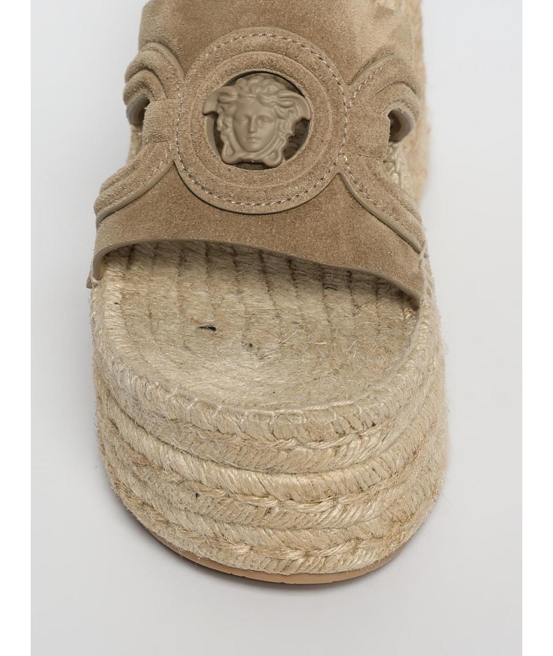 VERSACE Бежевые замшевые эспадрильи, фото 4