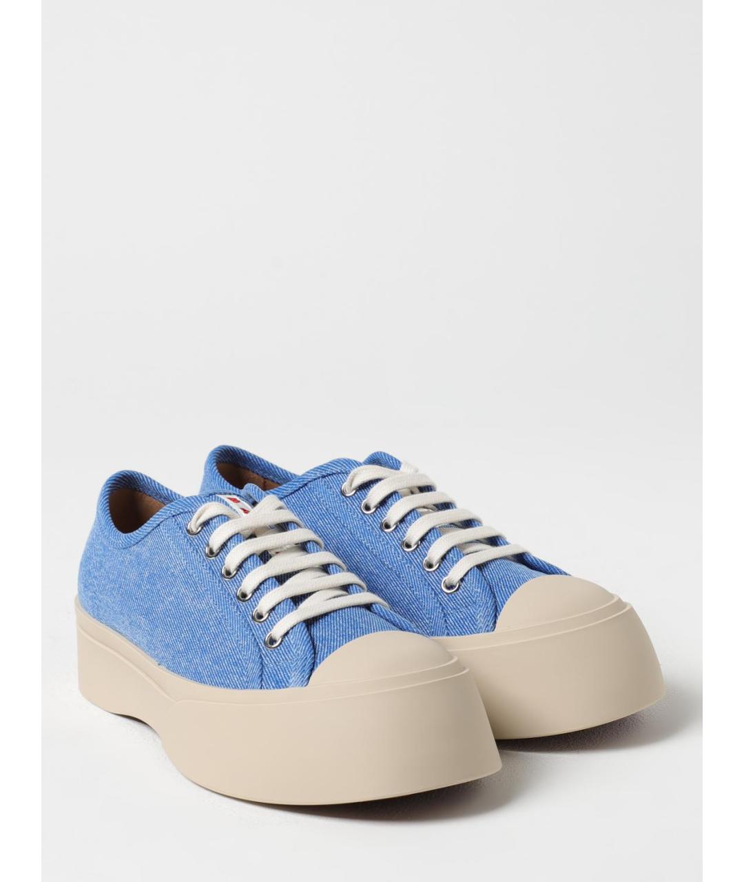 MARNI Голубые текстильные кеды, фото 2