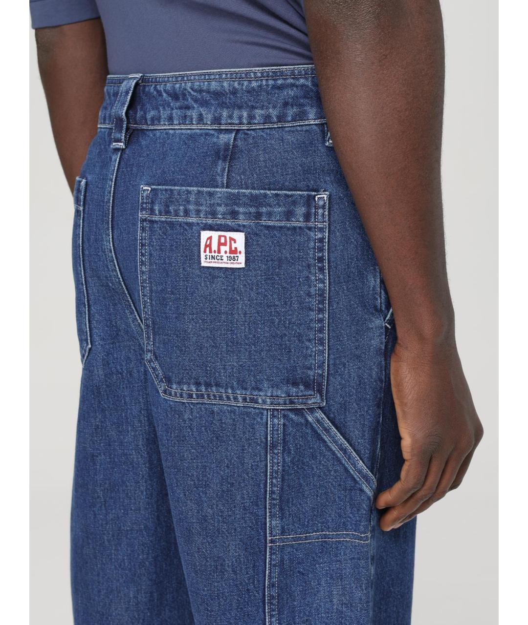 A.P.C. Синие хлопковые прямые джинсы, фото 4