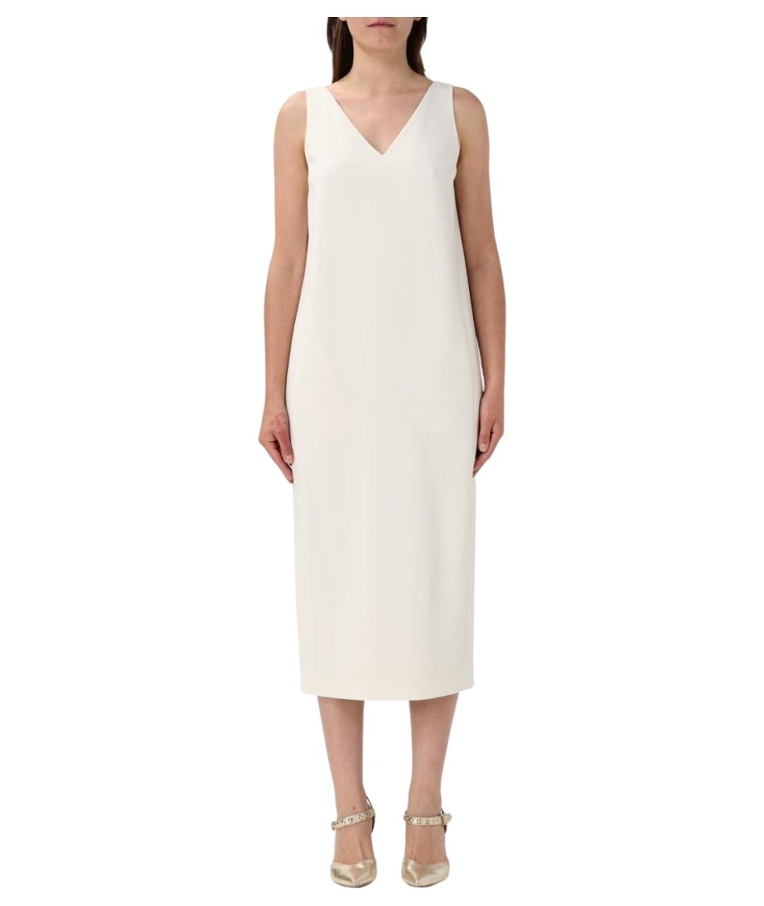 THEORY Бежевое ацетатное повседневное платье, фото 1