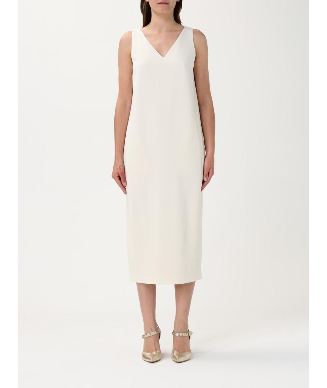 THEORY Бежевое ацетатное повседневное платье, фото 4