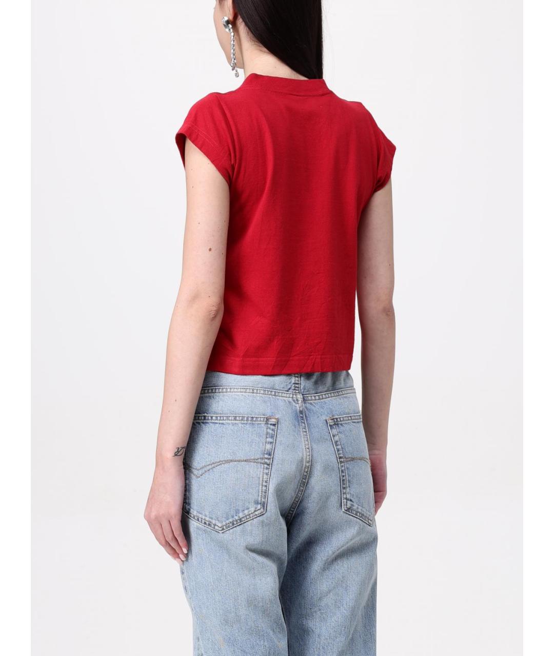 BALENCIAGA Красная хлопковая футболка, фото 4