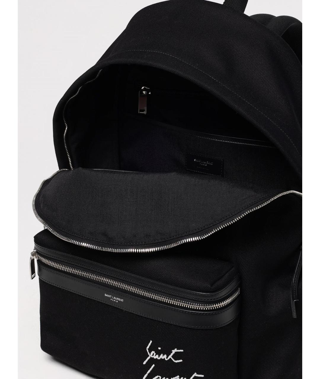 SAINT LAURENT Черный хлопковый рюкзак, фото 5
