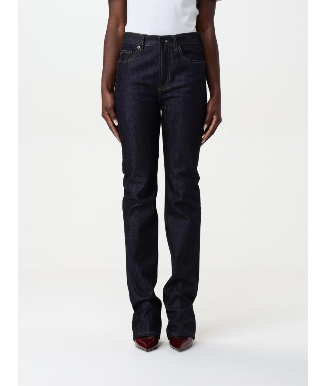 SAINT LAURENT Синие хлопковые прямые джинсы, фото 2