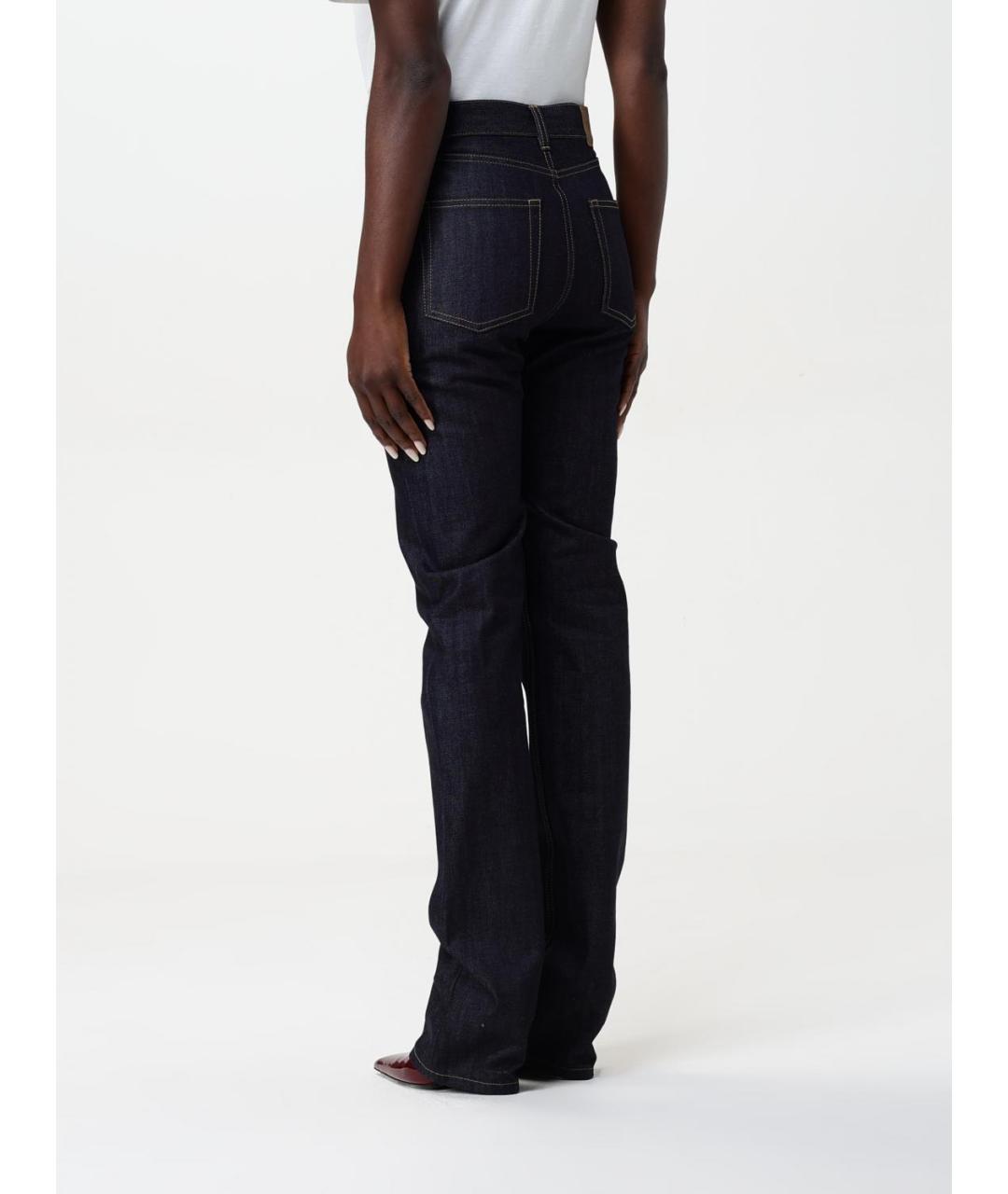 SAINT LAURENT Синие хлопковые прямые джинсы, фото 4