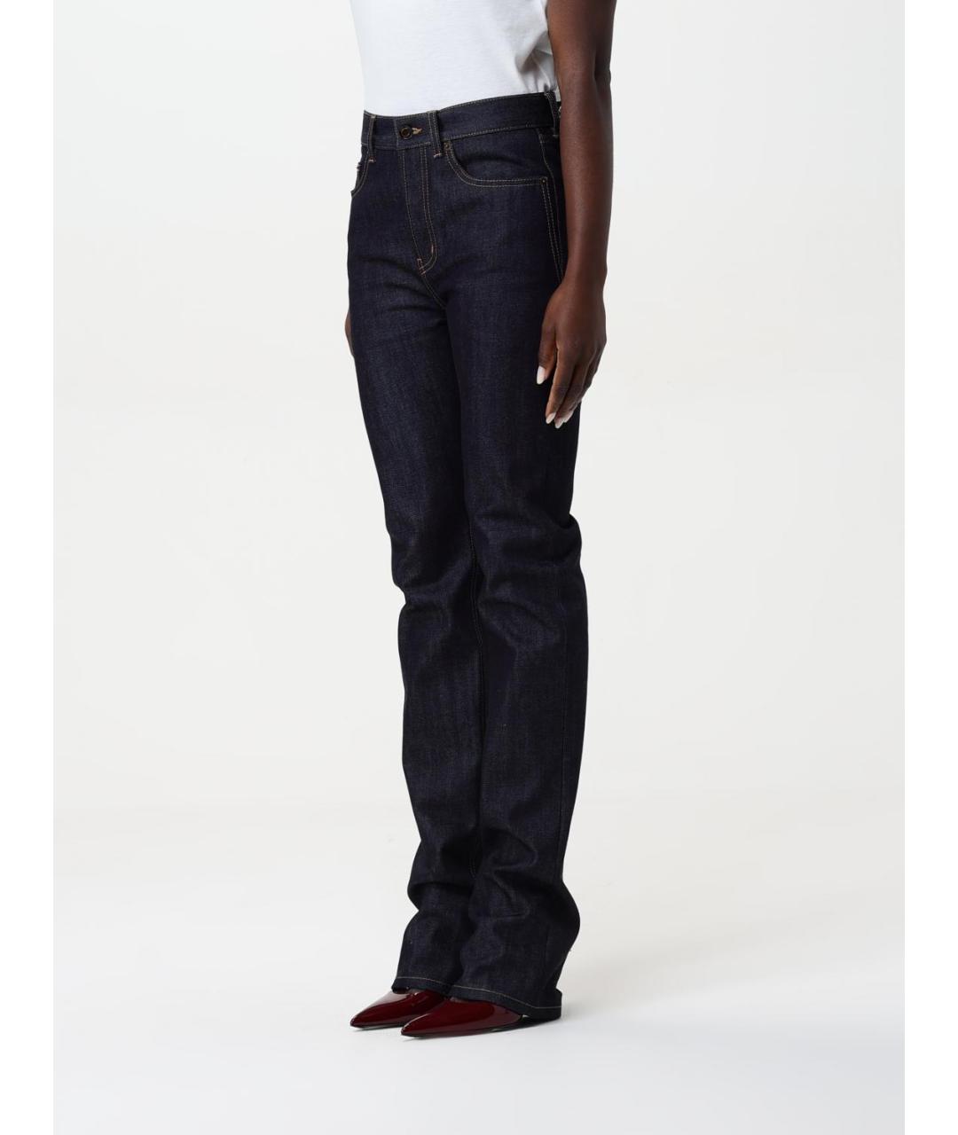 SAINT LAURENT Синие хлопковые прямые джинсы, фото 5