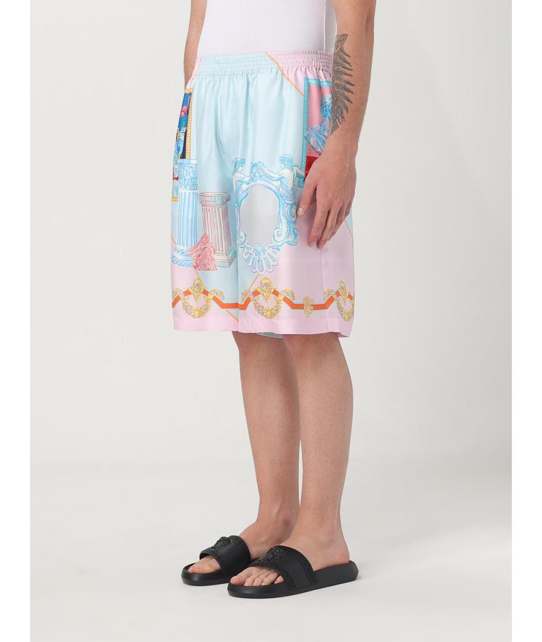 VERSACE Мульти шелковые шорты, фото 5