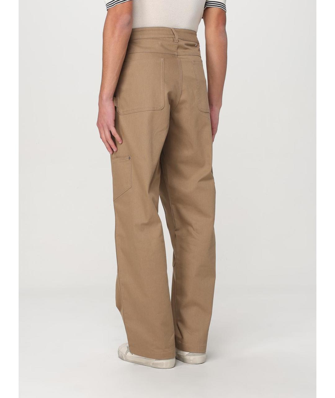 GOLDEN GOOSE DELUXE BRAND Бежевые хлопковые повседневные брюки, фото 3