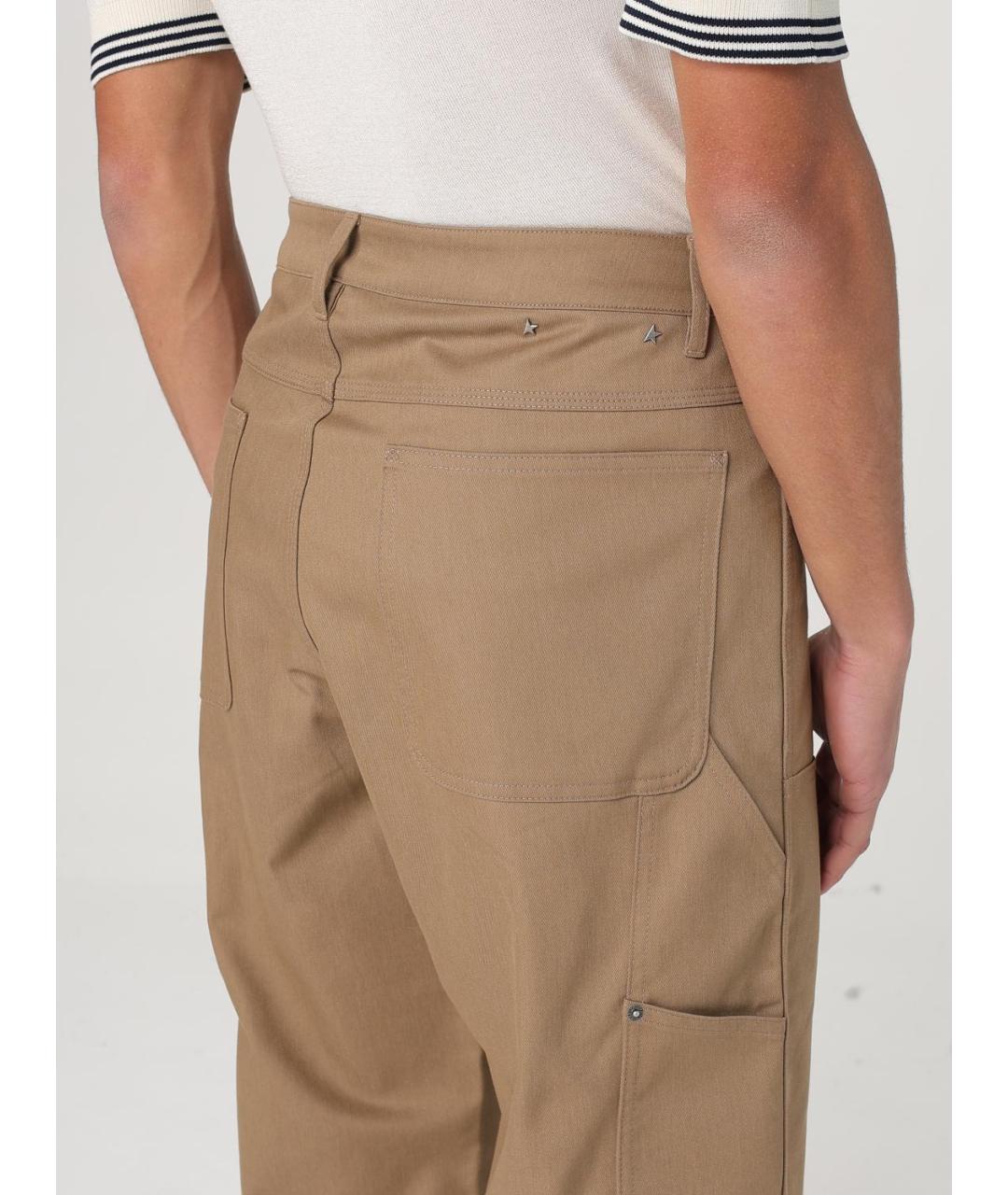 GOLDEN GOOSE DELUXE BRAND Бежевые хлопковые повседневные брюки, фото 5