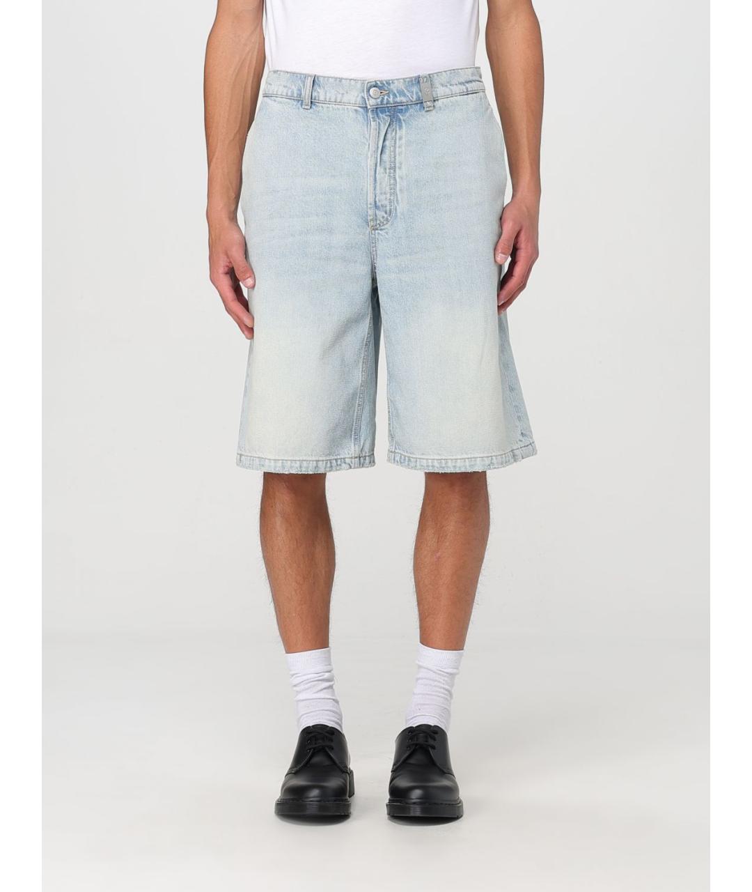 ALEXANDER MCQUEEN Голубые хлопковые шорты, фото 6