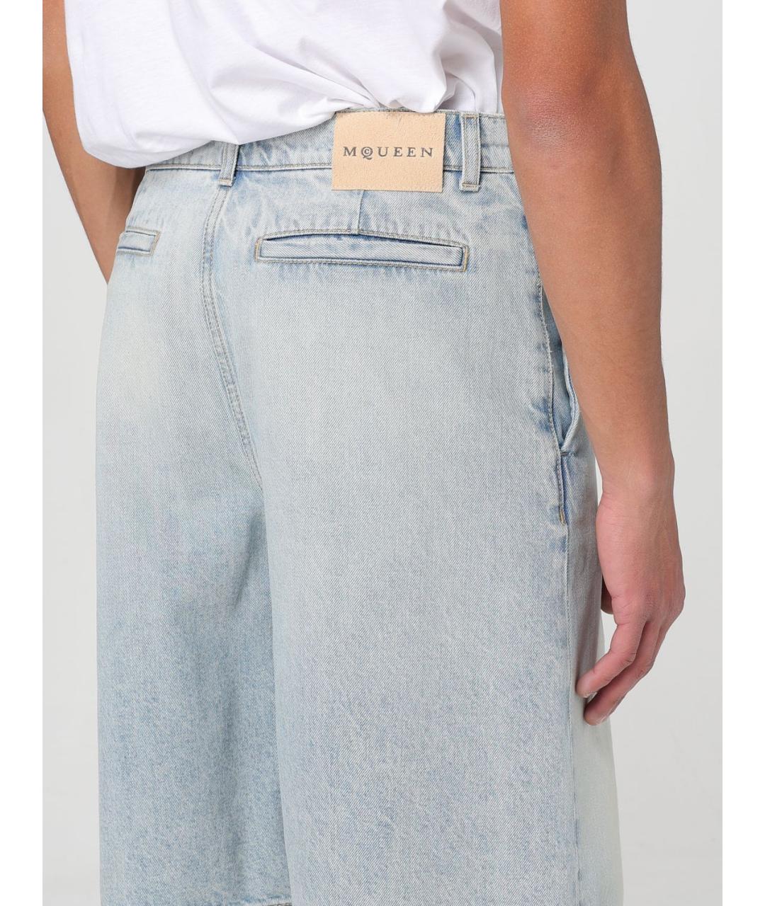 ALEXANDER MCQUEEN Голубые хлопковые шорты, фото 5