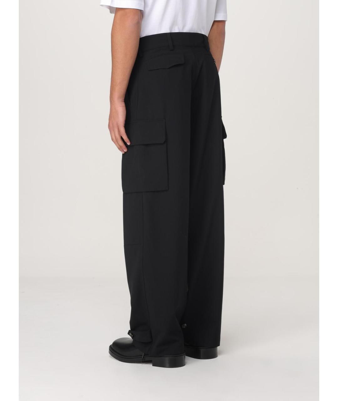 MARNI Черные полиэстеровые повседневные брюки, фото 3