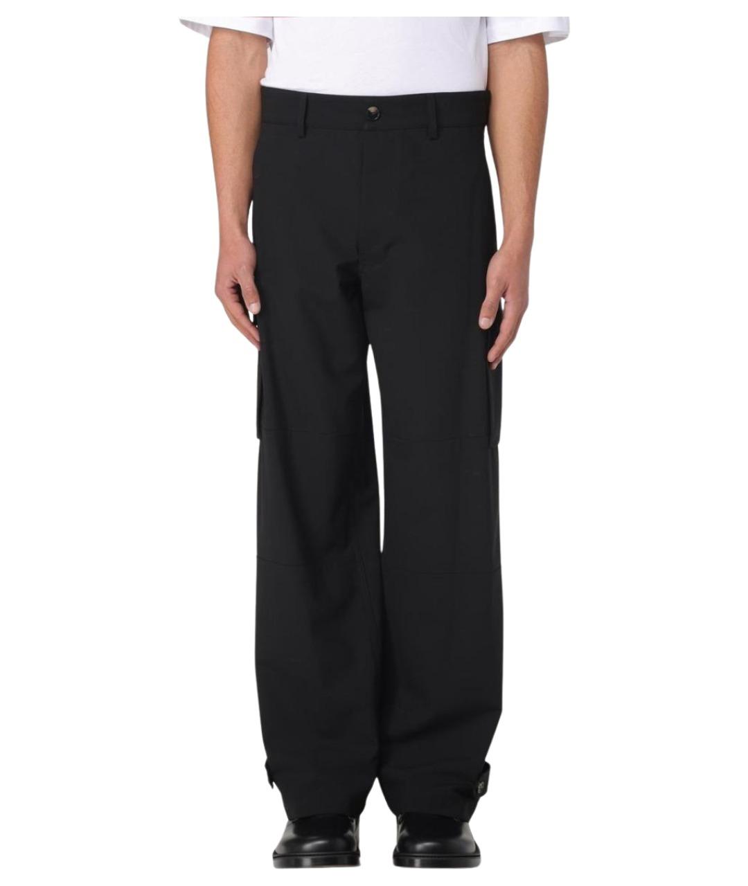 MARNI Черные полиэстеровые повседневные брюки, фото 1