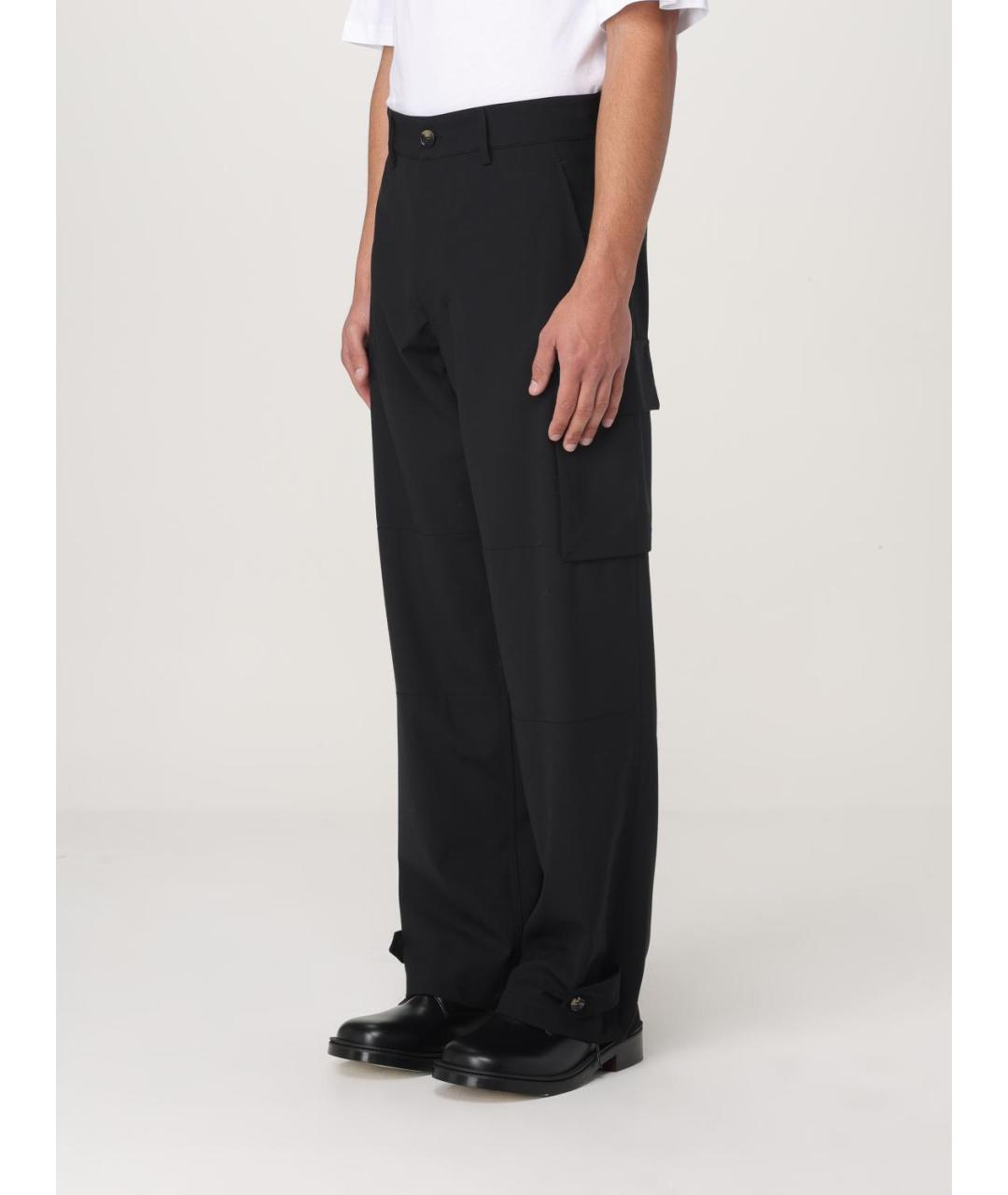 MARNI Черные полиэстеровые повседневные брюки, фото 4