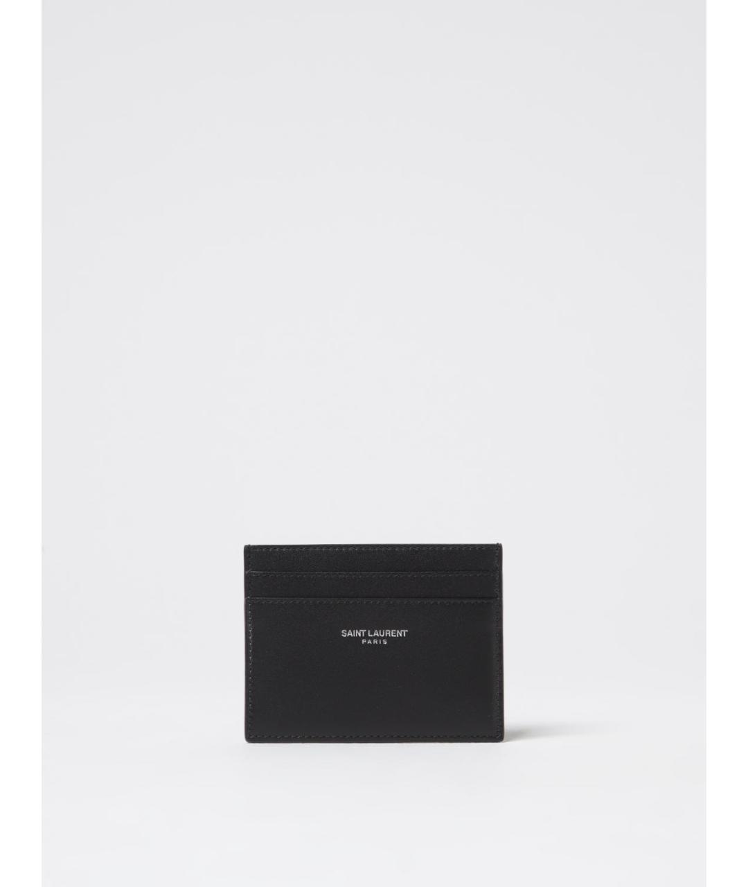 SAINT LAURENT Черный кожаный кардхолдер, фото 3