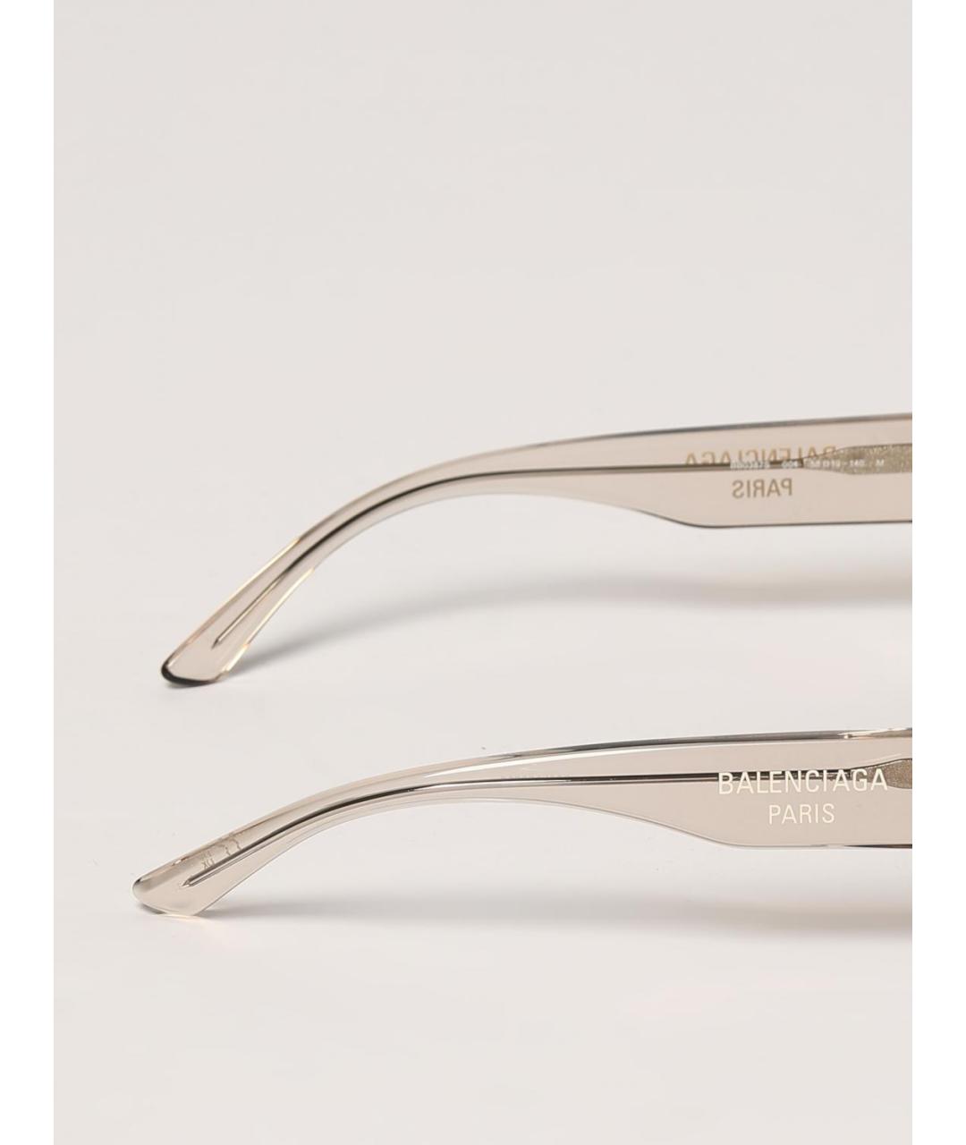 BALENCIAGA Бежевые пластиковые солнцезащитные очки, фото 3